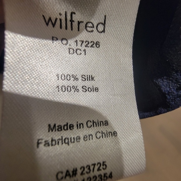 Aritzia Wilfred silk navy slip dress Sz Small - Picture 4 of 5